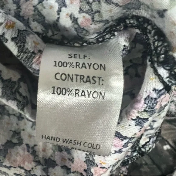 Easel Tiered Midi Dress Purple Floral Ruffle Sleeve Boho Cottage Core Large - Picture 3 of 12